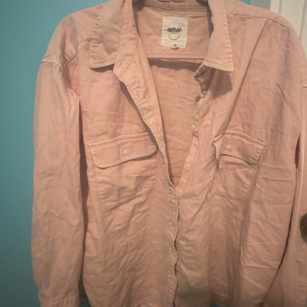 Aerie Blush Button Down Shirt